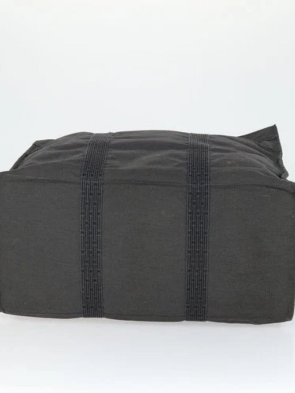 HERMES Her Line TGM Hand Bag Canvas Gray Silver - Picture 8 of 16
